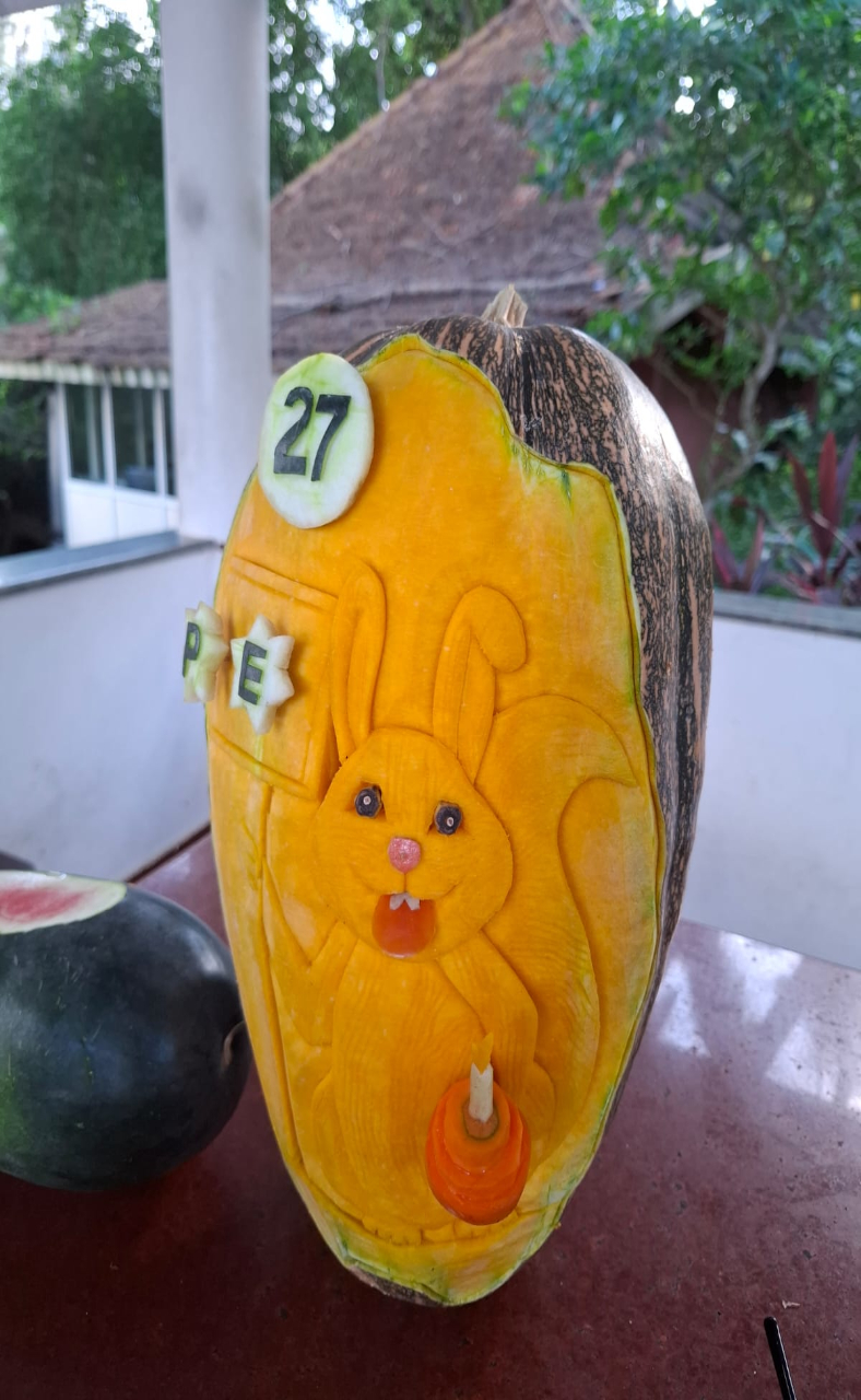 Arreglo frutal conejo