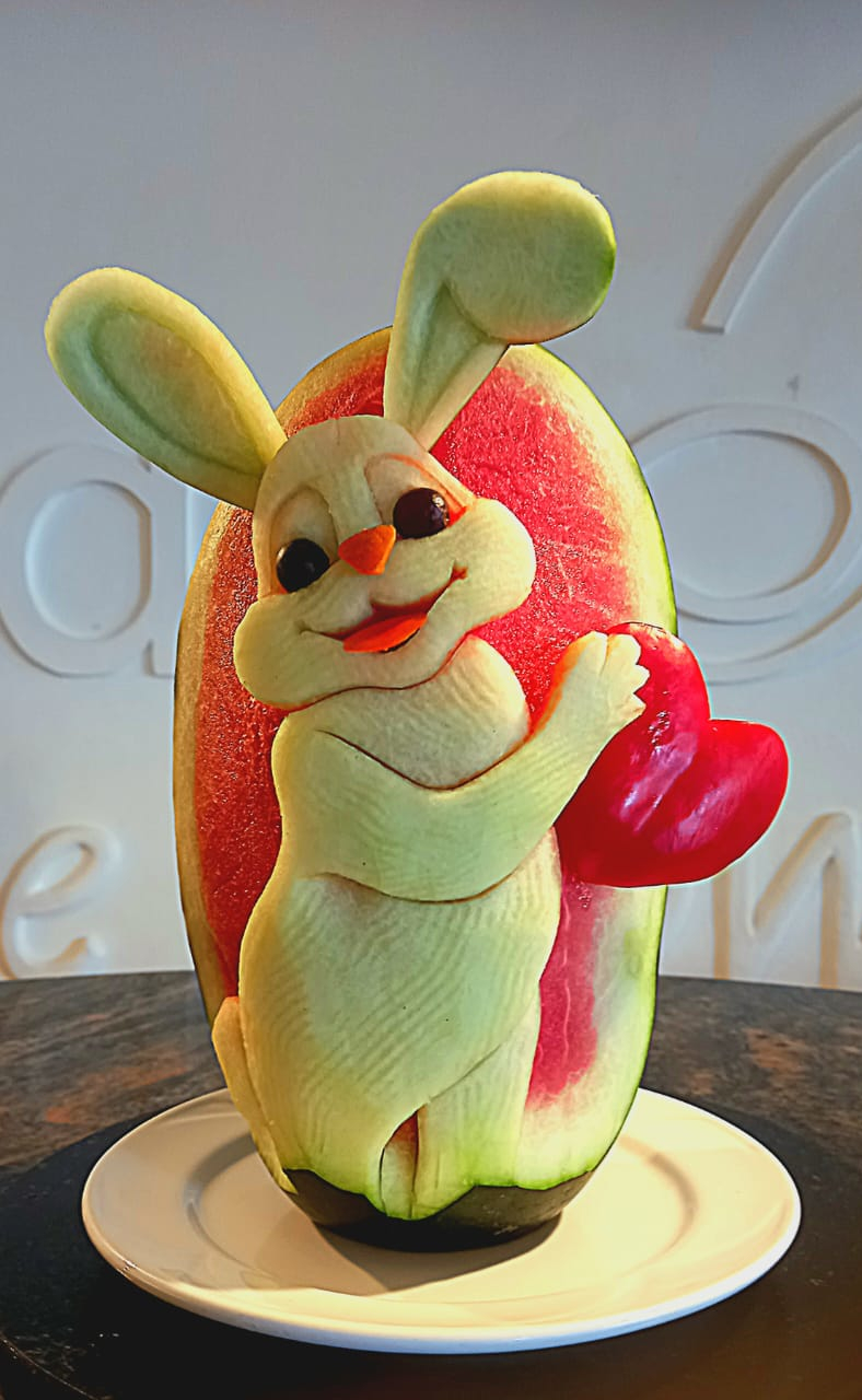 Arreglo frutal conejo