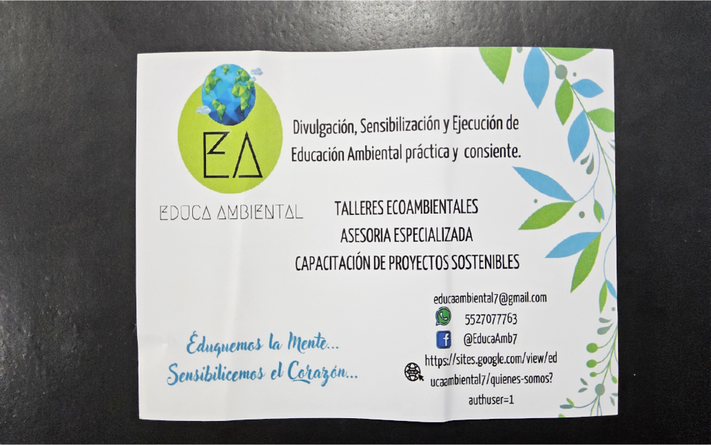 Tarjeta de contacto de Botica Educa Ambiental