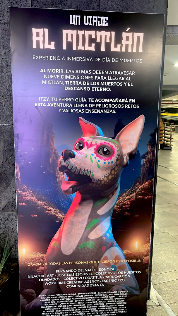 Banner anunciando la experiencia inmersiva Viaje al Mictlán