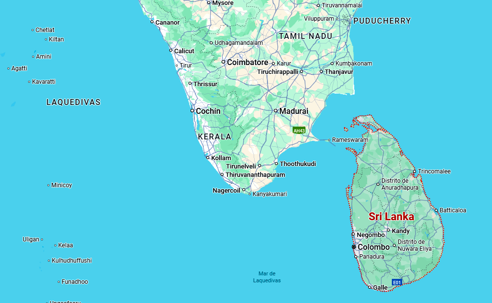 Mapa Sri Lanka