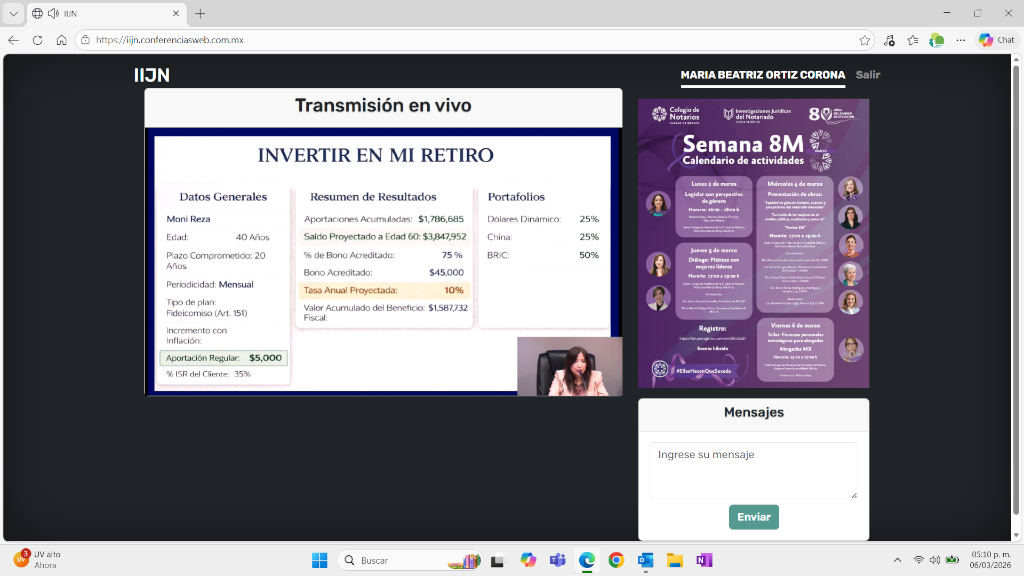 Pantalla de transmisión en vivo de conferencia
