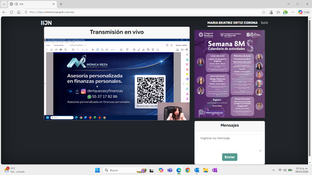 Pantalla de transmisión en vivo de conferencia