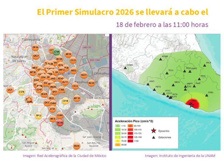 Mapa de la red acelerográfica de la Ciudad de México